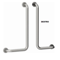 vendita online Corrimano destro a 90' in acciaio inox lucido 30x60 cm. Sanitari e accessori per bagno Kdesign